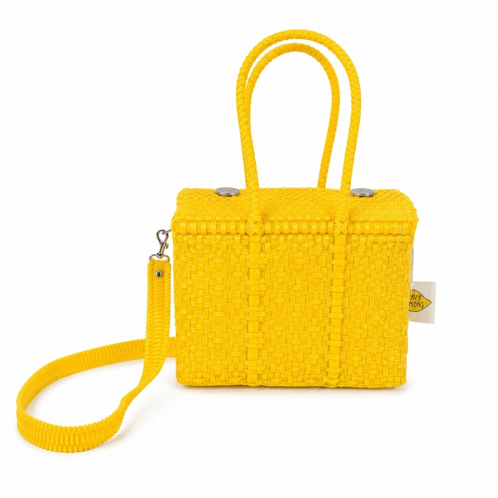 El Cholo's Kid Yellow Woven Plastic Box Bag Crossbody‎ Handbag NWOT